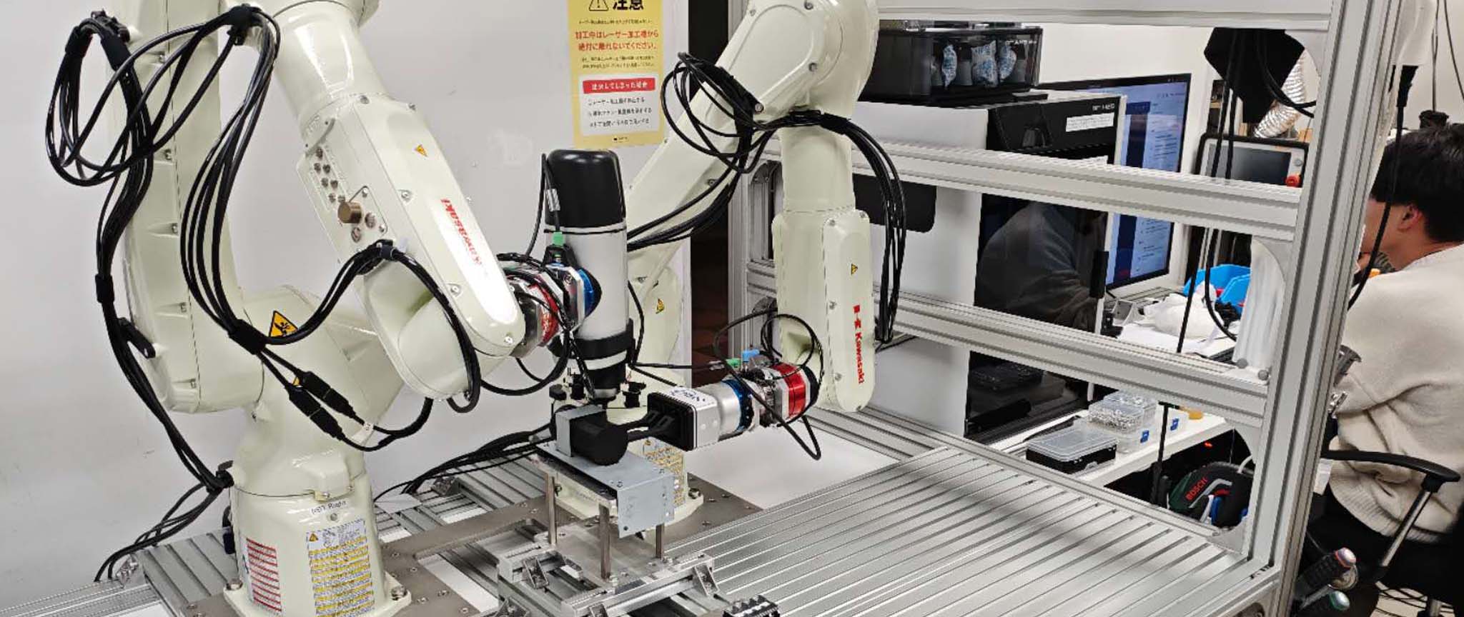 Robot workcell simulation scene